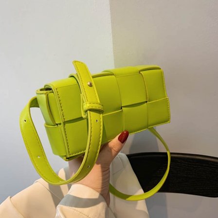 Kiwi Grøn Vævet Taske Lille Taske Fashion All-Match Bryst Taske Kvinde Sommer Messenger Talje Taske Trendy Ins Fashion Dametaske