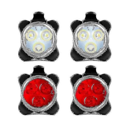 4-pack USB Ladattava Pyöränvalo Set Edessä ja Takana LED Pyörä L...[HsSs]