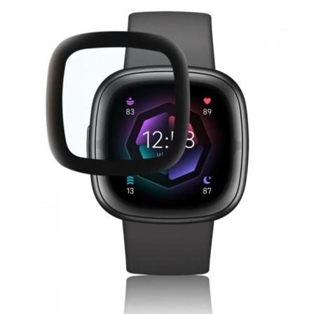 2-PAKKT Fitbit Sense 2 / Versa 4 Herdet glass FullFrame 3D 0.2mm Transparent
