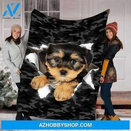 Jule flannel tæppe morkie hund flannel tæppe - flannel tæppe julegave DH 362