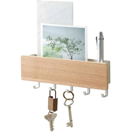 Nyckelbräda med 5 krokar, nyckelhållare med hylla, nyckelhylla nyckelbräda nyckelremsa nyckelorganisatör #1