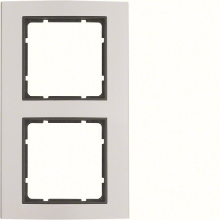 Hager 10123004 Dekkramme vertikal og horisontal montering Antrasittgrå, 2 rom, Strømbrytere & vegguttak
