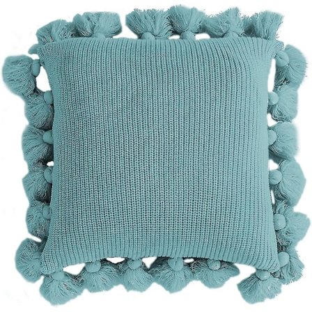 Kuddfodral 18x18 Vävd Frans Dekorativa Kuddfodral Med Pompoms För Soffa 45*45cm