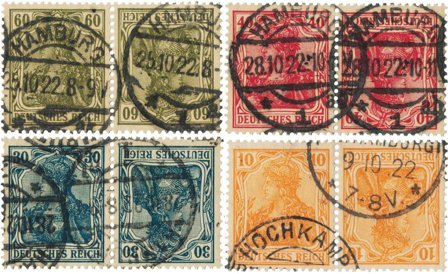 Tyske Rige 1910-1912 - MICHEL K1-4 - Stemplet