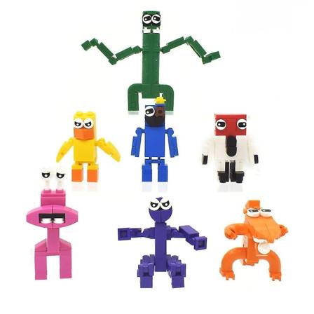 7 stk./sæt Rainbow Friends Minifigur Samlet Mini Byggeklods Figurer Legetøj Til Børn Drenge Piger Gave_suning