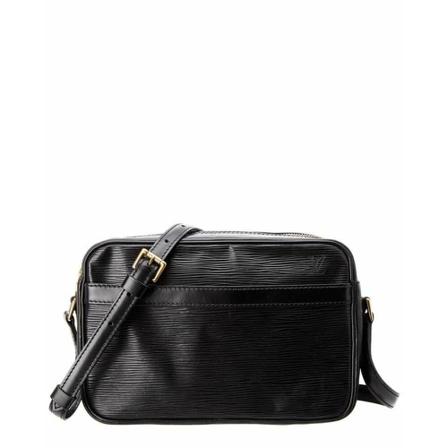 Louis Vuitton Vintage, 870071 Black Leather Tote Zwart, Dames, Maat:ONE Size