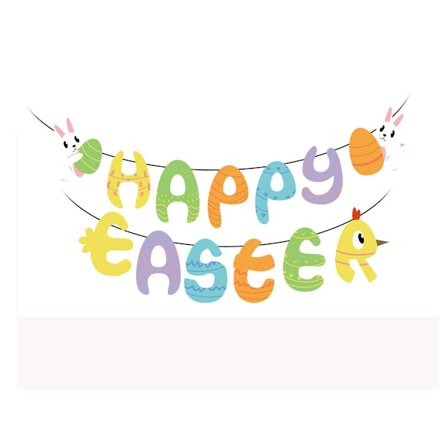 Påskbanderoll, 2 m Glad Påsk-banderoll, påskdekoration
