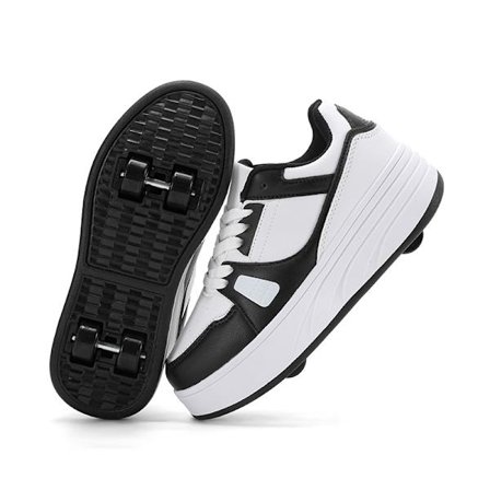 Rulleskøyte-sko for barn, jenter og gutter, avtakbare motesneakers med hjul