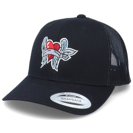 Iconic - Black - trucker - Cap - Blind Love Old School Heart Black Trucker - Hatstore