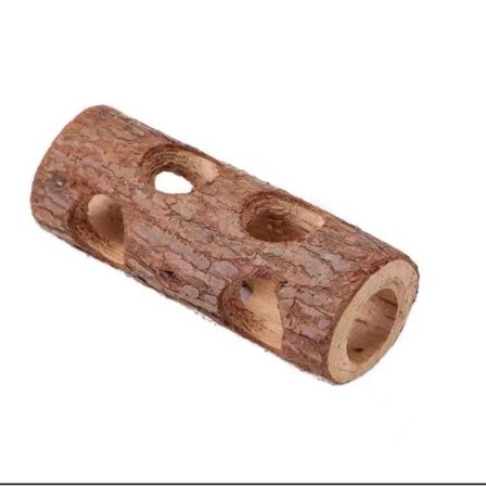 Hamsterin putki massiivipuusta puutynnyri luonnonpuinen eläintunneli urheiluputki 1kpl