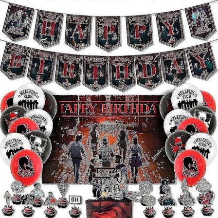 Stranger Things Tema Bursdagsfest Dekor Bakgrunn Ballonger Banner Kake/cupcake Topper Sett Utstyr Kit