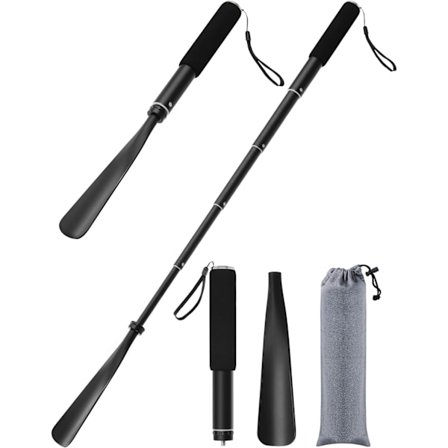 Langt skohorn i metall - Teleskopisk 38-94 cm skohorn i aluminiumslegering