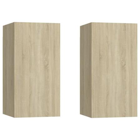 Vidaxl Tv-skåp 2 St Sonoma-ek 30,5x30x60 Cm Konstruerat Trä Brun