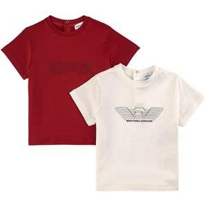 Kids - Emporio Armani Red 2-pack With Branded T-Shirts - Tops - 24 months - Red