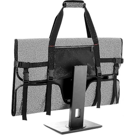 Taske til 27" LCD-skærme og -monitorer, med polstret fløjlsforing, grå