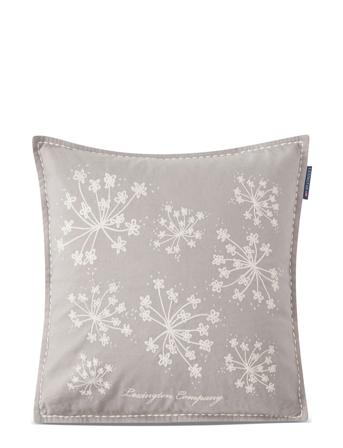 Flower Embroidered Linen/Cotton Pillow Cover Home Textiles Cushions & Blankets Cushion Covers Grå Lexington Home*Betinget Tilbud