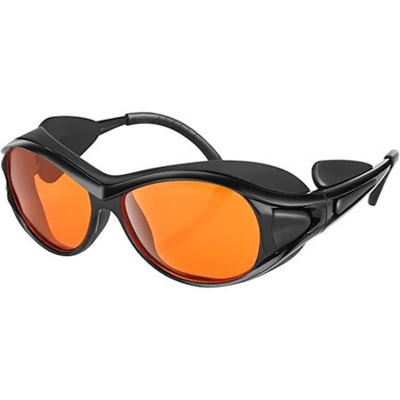 Professional UV Light Safety Glasses, Suitable for 90nm-490nm Wavelength UV Light, UVC Protection Glasses, Blocks Blue Light, Orange Lenses_YF