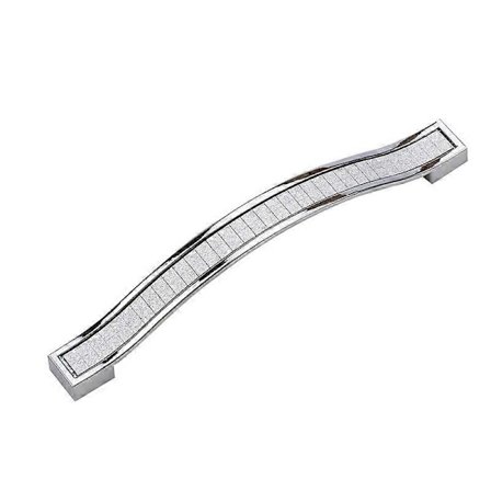 6x 160mm Krystal Dørhåndtag Dekorativ Dørknop Skabsknop Sølv HEW