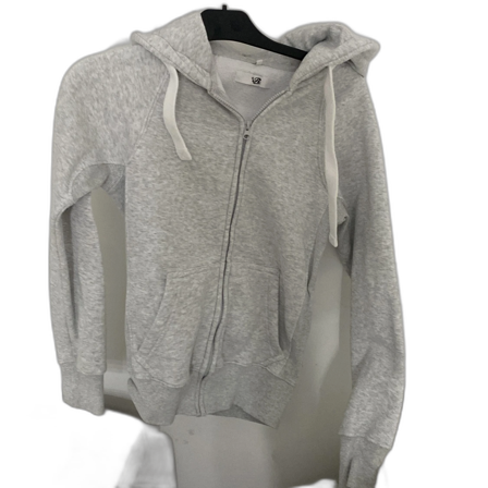 Ljusgrå hoodie med dragkedja XS