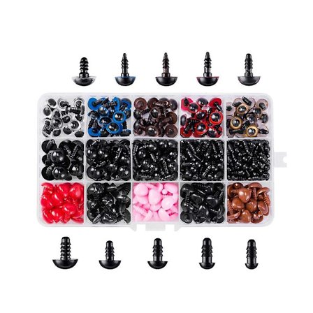 752 stk. sikkerhedsøjne og næser til amigurumi, hæklede øjne med skiver, håndværksdukkeøjne til amigurumi, bamse