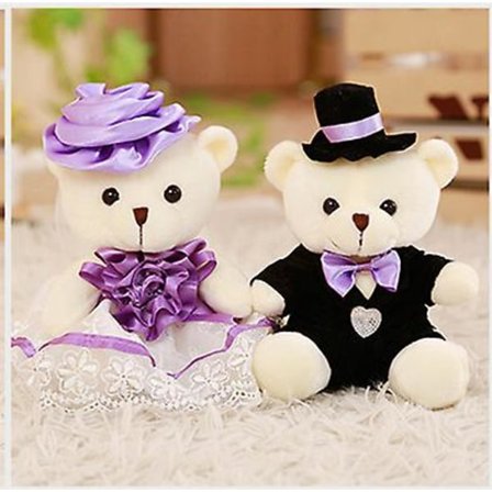 Babiqu 2 stk/pakke 18 cm søte par bamse bryllup teddy bamse plysjleker bryllupsgave brud & brudgom bamse bukett dukkegave til jente