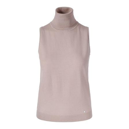 tirillm, Alicia kraag mouwloze Merino Beige, Dames, Maat:M