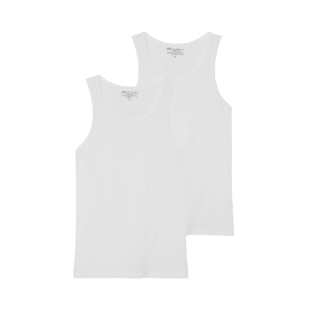 Bread & Boxers Tank 2-pack Underlinnen t-shirts Herr Vit XL