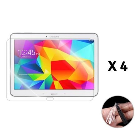 Sæt med 4 film til Samsung Galaxy TAB 4 10.1 - Beskyttelsesfilm i slidstærkt plast mod ridser [Phonillico ]