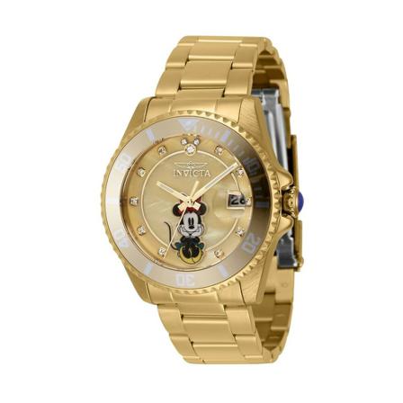 Invicta Watches Disney - Minnie Mouse 41204 Women's Quartz Watch - 38mm gul, Dam Klockor, Dam, Storlek: ONE SIZE