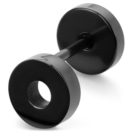 Stud náušnica Circle Black 8 mm pre mužov - Pecky a krúžky