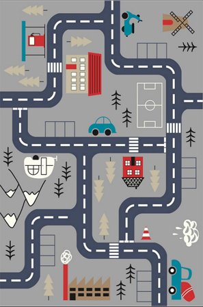 Conceptum Hypnose - Matta ELS582 - Grey - Flerfärgad - Barnmattor - 80X150 - Från Homeroom