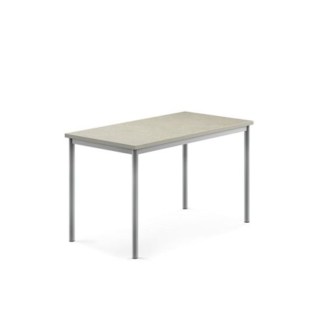Desk SONITUS, 1200x700x720 mm, light grey linoleum, alu grey