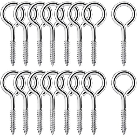 25-pack Eyebolt M4 Eyebolt Rostfritt stål 304-skruv med gängad ögla Skruvkrok 45 mm