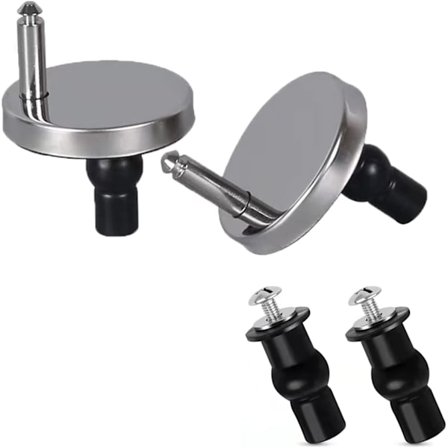 Hurtigutløser for toalettsete, universelle toppfester for toalettsete, hurtigutløserhengsler for toalettsete, kompatibel med WC-toalettblindhull (2-