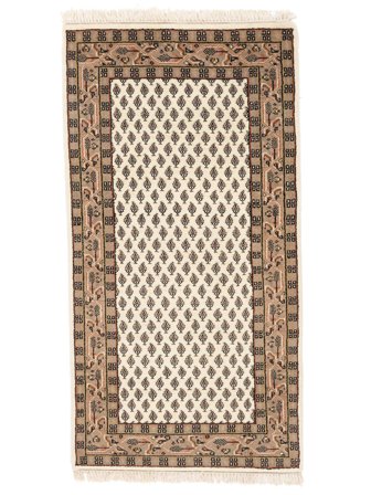Mir Indo Rug Hand Knotted 74X142 Brown/Beige India