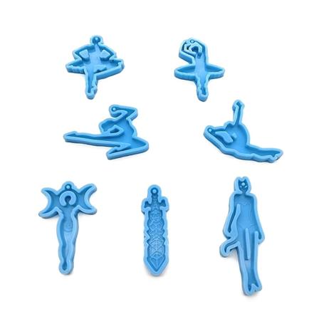 Hängande hängande molds Dansande tjejer formad form DIY Craft Mould null - B