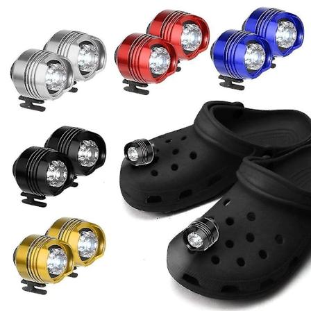 Hovedelygter Croc Lille Lys Sjov Sko Tilbehør Løbe- og Camping USB Genopladelig -z-Xin blue Rechargeable