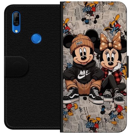 Kompatibelt Lommeboketui til Huawei P Smart Z Tegnet musepar i streetwear med caps, joggesko og avisbakgrunn. Leken byillustrasjon med moderne popføle