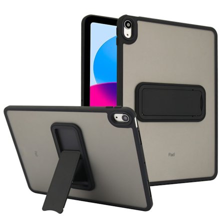 Stilig etui for iPad 5 2017/ 6 2018 Svart Transparent Frostet Stativ