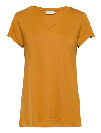 Anna V-Neck T-Shirt T-shirts & Tops Short-sleeved Gul Kaffe