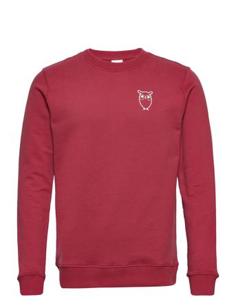 Elm Owl Sweat - Gots/Vegan Sweatshirt Trøje Burgundy Knowledge Cotton Apparel