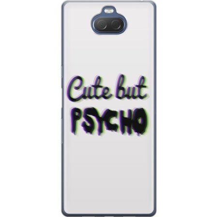 Kompatibelt Mobildeksel til Sony Xperia 10 Plus Regnbuefarget leketøyfigur med et lykkelig ansikt og fargerike sirkler i en leken studioillustrasjon