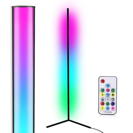 [NT] LED-lattialamppu kulmalamppu RGB värin vaihtava Musta