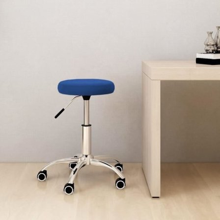 vidaXL Snurrande kontorsfåtölj, Blå Sammet.