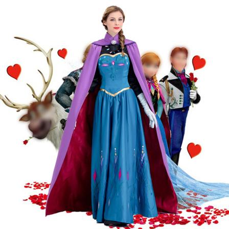 Princess Brodery Dress Up för kvinnor Halloween kostym Cosplay 2XL