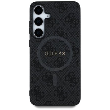 Guess Lærveske med MagSafe for Samsung Galaxy S25 med klassisk logo - Svart