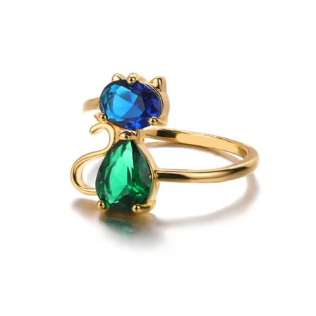 Djupblå sten Kopparringar För Kvinnor Festsmycken Elegant Dam Kedjeringar Dagliga Bärande Tillbehör anillos mujer