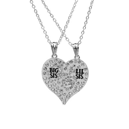 Hjärtapusselhalsband Vänskapshalsband 2-pack Silver