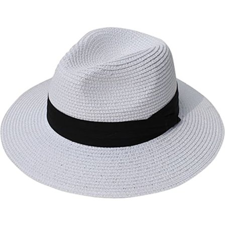 Dame Mænd Halm Hat Panama Hat Sommer Bredskygget Solhat Anti-UV