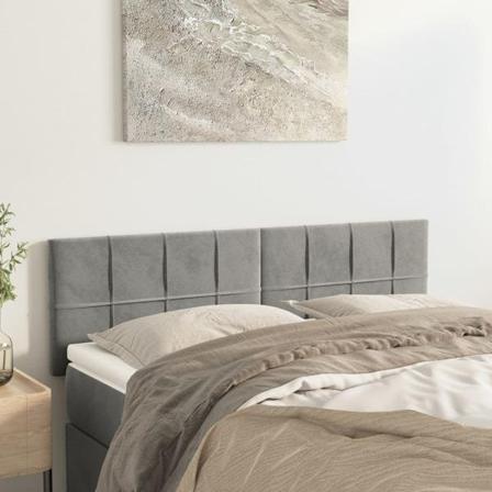 Vidaxl Huvudgavlar 2 St Ljusgrå 72x5x78/88 Cm Sammet Grå